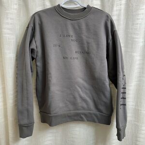 Taylor Swift TTPD Fortnight Gray Crewneck Sweatshirt Medium